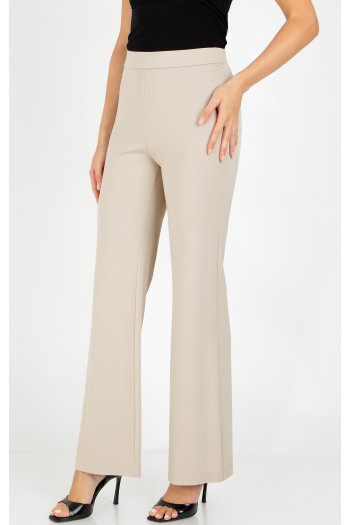 Pantalon elegant din tricot elastic, în culoarea Light Beige